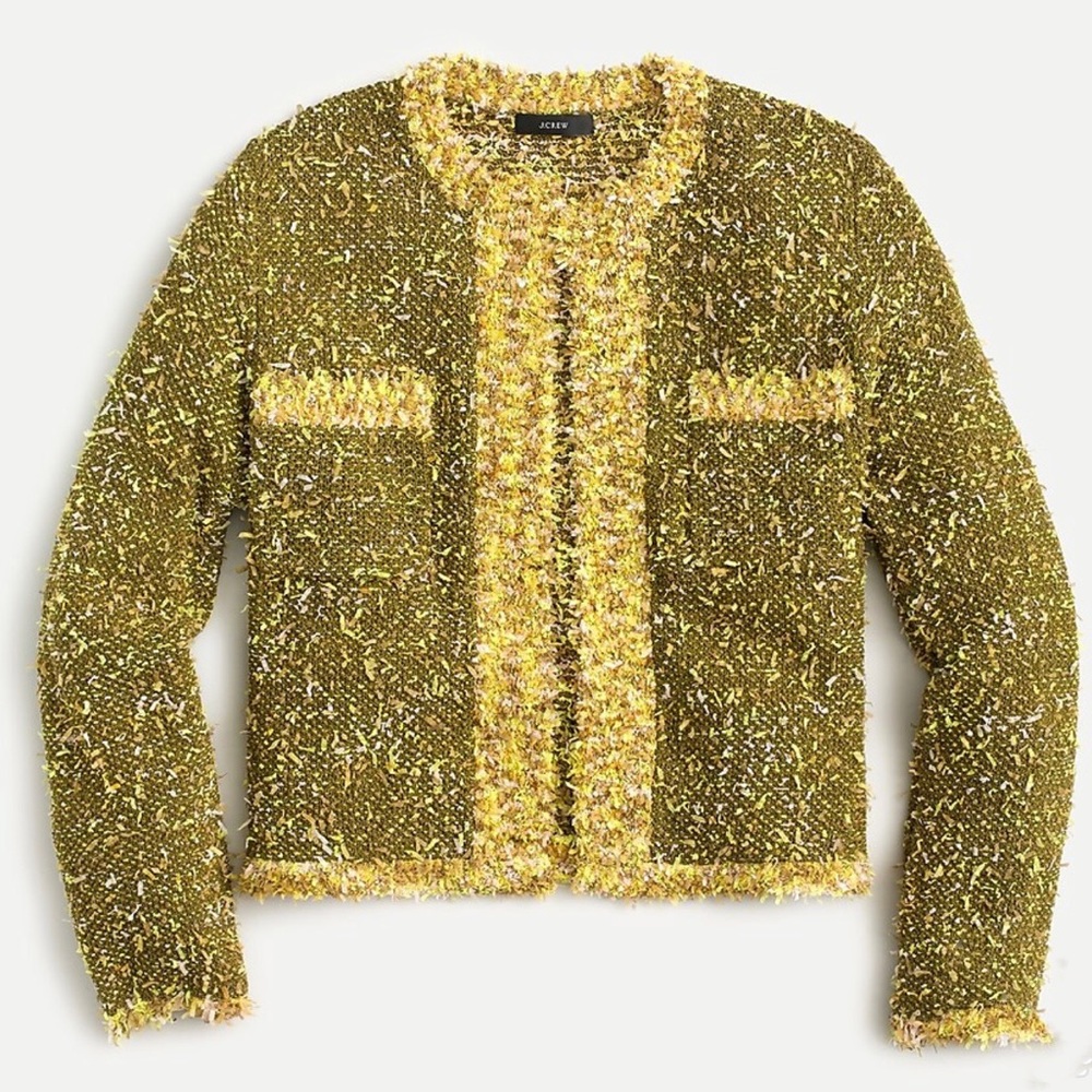 J. Crew Cropped Tweed Sweater